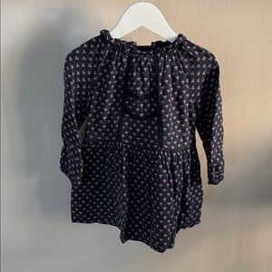 Cyrillus Dark Blue Boho Long Sleeve Dress size 3